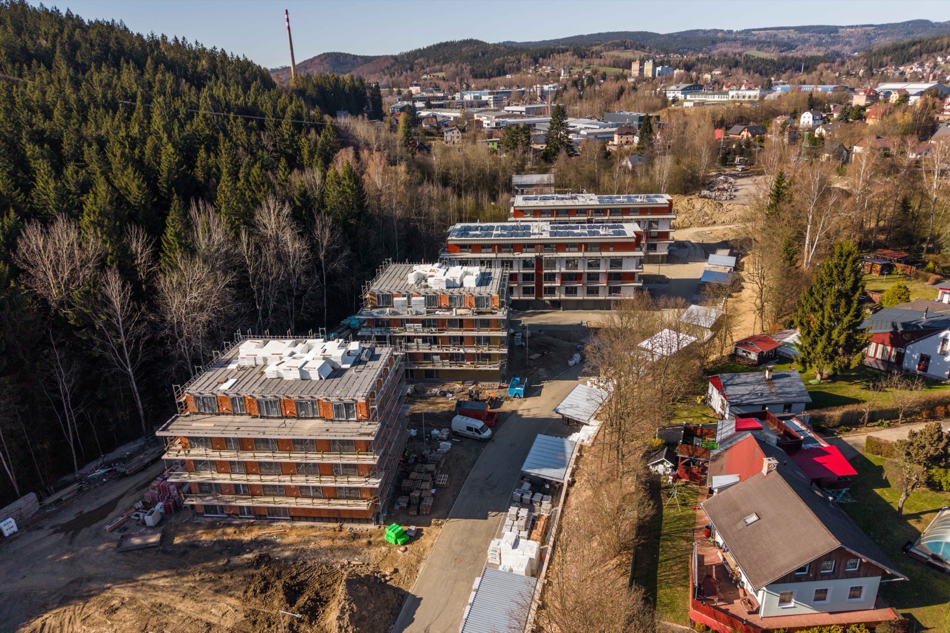 Park Podlesí — pohled z dronu